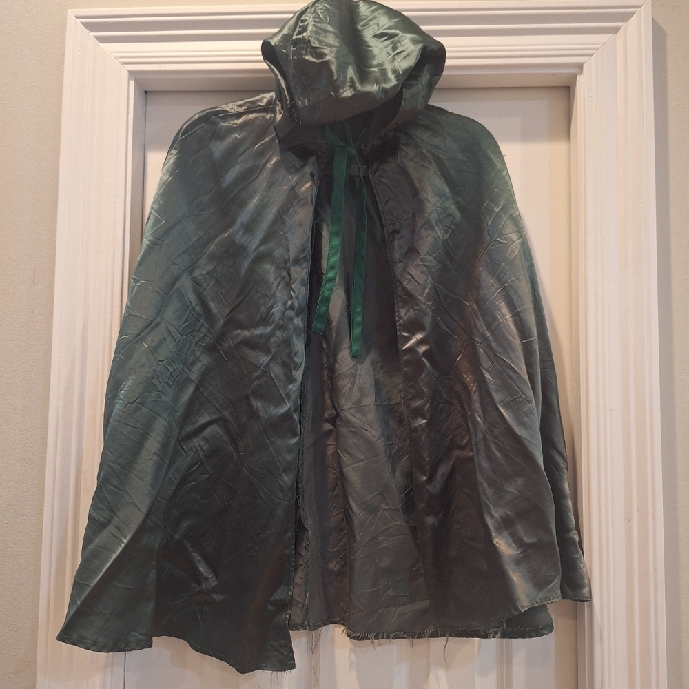 Green Hooded Cape Robin Hood Renaissance Halloween Costume‎ Maid Marian Cosplay